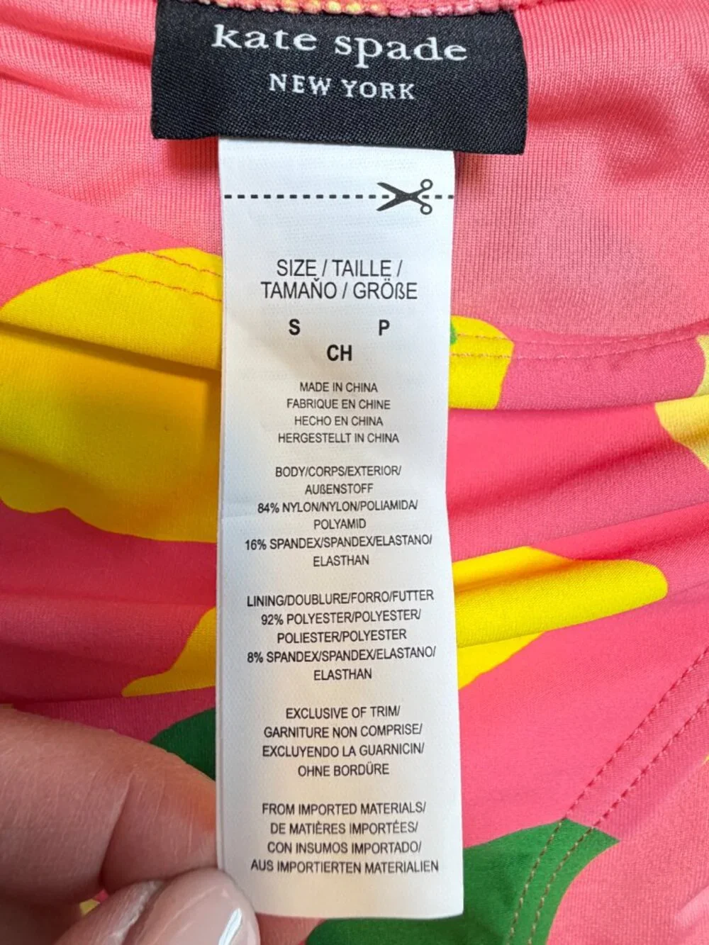 KATE SPADE Sea Star Lemon Bikini Set Swimsuit Pink S/M NWOT